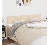 vidaXL 2x Têtes de Lit Meubles de Chambre à Coucher Accessoires de Lit Simple Têtes de Cadre de Lit Intérieur Crème 90x5x78/88 cm Tissu 346177 Blanc G