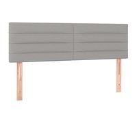 vidaXL 2X Têtes de Lit Meubles de Chambre à Coucher Accessoires de Lit Simple Têtes de Cadre de Lit Intérieur Gris Clair 72x5x78/88 cm Tissu