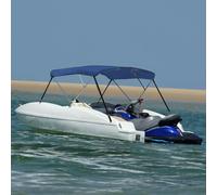 vidaXL 3-Bow Bimini Top bleu 183x140x137 cm