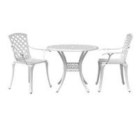 vidaXL Ensemble Bistro 3 pièces blanc fonte d'aluminium
