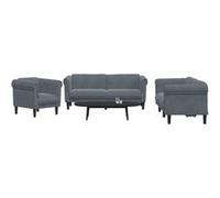 vidaXL Ensemble de canapés 3 pcs en velours Gris foncé