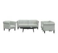vidaXL 3-delige Loungeset fluweel lichtgrijs3209209 Gris G