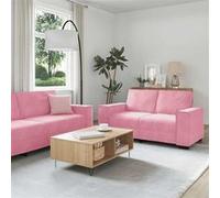 vidaXL Ensemble de canapés 3 pcs avec coussins Rose Velours