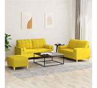 vidaXL Ensemble de canapés 3 pcs - Jaune clair
