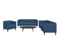 vidaXL 3-delige Loungeset stof blauw3209235 Bleu G