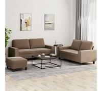 vidaXL 3-delige Loungeset stof bruin3201893 Marron G
