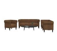 VidaXL Ensemble de canapés 3 pcs - Marron