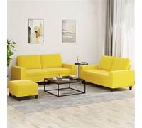 vidaXL 3-delige Loungeset stof lichtgeel3201895 Jaune G