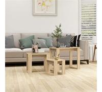 vidaXL Tables gigognes 3 pièces 808606 – Chêne sonoma – aggloméré multicolore