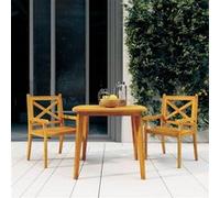 vidaXL Ensemble de jardin 3 pièces en bois massif d'acacia