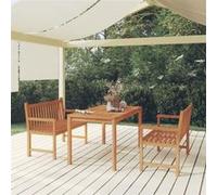 vidaXL 3-delige Tuinset massief teakhout3157150 bois de teck G