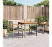 vidaXL Ensemble de jardin 3 pièces avec coussins – Poly rotin Gris