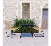 vidaXL 3-delige Tuinset poly rattan en glas3060231 G