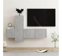 vidaXL Ensemble de meubles TV 3 pcs Gris béton Bois d'ingénierie