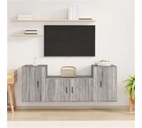 vidaXL Ensemble de meubles TV 3 pcs Sonoma gris Bois d'ingénierie