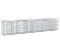 vidaXL, 3 jardinières en gabions, 400 x 50 x 80 cm, acier galvanisé