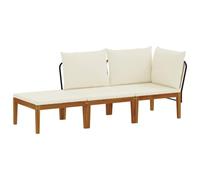 vidaXL 3 pcs Bois d'acacia Massif et Corde Naturel, Canapé de Jardin, Design modulable, Facile à Nettoyer, Coin détente Confortable, pour Profiter de Votre Patio