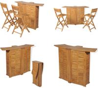 vidaXL 3 pcs. Ensemble bistro avec chaises pliantes en bois massif de teck - Ensemble de bar extérieur - Ensemble de bar extérieur - Ensemble de bar - Ensemble de bar