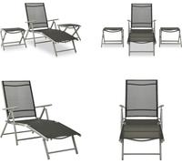 vidaXL 3 pcs. Garden Lounge Set Textilene and Aluminium Silver - Ensemble de salon de jardin - Ensemble de salon de jardin