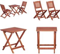 vidaXL 3 pcs. Set Bistro pour enfants bois massif eucalyptus - Set Bistro - Set Bistro En bois - Meubles Bistro