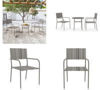 vidaXL 3 pcs. table de jardin poly rotin gris - Garden dining group - Outdoor dining group - Garden table and chair