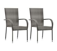 vidaXL 3 Piece Garden Dining Set Poly Rattan Grey