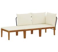 vidaXL, ensemble de 3 pièces en bois d'acacia massif et corde, style naturel