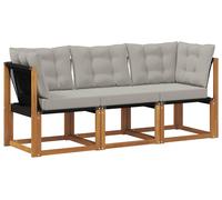 vidaXL : 3 pièces de mobilier d'extérieur, canapé central et canapé d'angle, couleur naturelle