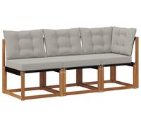 vidaXL : 3 pièces de mobilier d'extérieur, canapé central et canapé d'angle, couleur naturelle