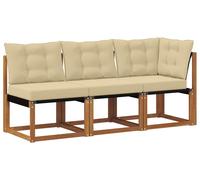 vidaXL : 3 pièces de mobilier d'extérieur, canapé central et canapé d'angle, couleur naturelle