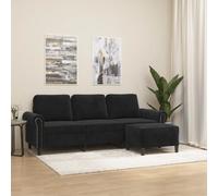 VidaXL 3 places - Noir Velours