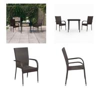 vidaXL 3 tlg. Garten Essgruppe Braun und Schwarz - Salon de jardin - Garten Essgruppen - Gartenmöbel Set - Garten Möbelset