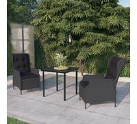 vidaXL 3-tlg. Garten-Essgruppe Dunkelgrau