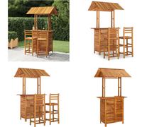 vidaXL 3 tlg. Gartenbar Set Massivholz Akazie - Garden Bar Set - Garden Bar Sets - Table Et Chaise - Outdoor Dining Group