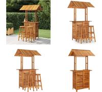 vidaXL 3 tlg. Gartenbar Set Massivholz Akazie - Garden Bar Set - Garden Bar Sets - Table Et Chaise - Outdoor Dining Group