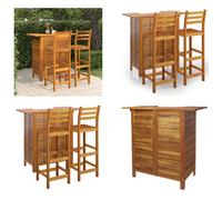 vidaXL 3 tlg. Gartenbar Set Massivholz Akazie - Garden Bar Set - Garden Bar Sets - Table Et Chaise - Outdoor Dining Group