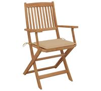 VidaXL 3075088, Terrasse, Siège rembourré, Acacia, Beige, Polyester, 40 cm
