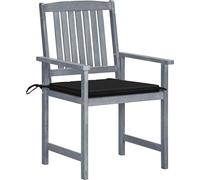 VidaXL 3078229, Terrasse, siège rembourré, Bois d'acacia, Noir, Polyester, 610 mm