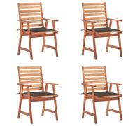 VidaXL 3078328, Terrasse, Siège rembourré, Acacia, Gris clair-marron, Polyester, 560 mm