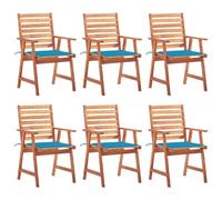 VidaXL 3078351, Terrasse, Siège rembourré, Acacia, Bleu, Polyester, 560 mm