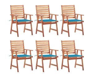 VidaXL 3078351, Terrasse, Siège rembourré, Acacia, Bleu, Polyester, 560 mm