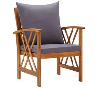 VidaXL 310268, Terrasse, Siège couvert, Bois d'acacia, Gris, Polyester, 590 mm
