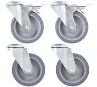 vidaXL 32 pcs Roulettes pivotantes à trou de boulon 100 mm G