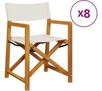 vidaXL Chaises de jardin pliantes 8 pcs. Tissu blanc crème