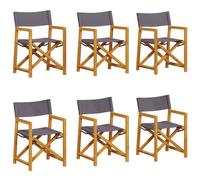 vidaXL Chaises de jardin pliantes 6 pièces Tissu gris foncé