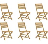 vidaXL Chaises de jardin 6 pcs. Pliable 48,5x61,5x87 cm Bois massif Acacia