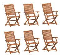 vidaXL Chaises de jardin 6 pcs. Pliable 57x66x95 cm Bois massif Acacia