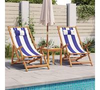 VidaXL 3214490, Terrasse, Assise rembourrée, Eucalyptus, Polyester, Bleu, Blanc, 110 kg, 610 mm