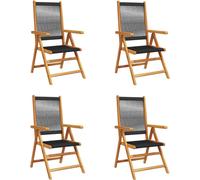 VidaXL 3214529, Terrasse, Assise rembourrée, Acacia, Polypropylène (PP), Noir, 110 kg, 570 mm