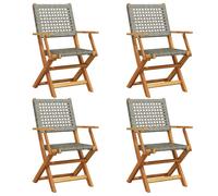 VidaXL 3214559, Mobilier de jardin, Assise rembourrée, Bois d'acacia, Polyrotin, Gris, 110 kg, 540 mm